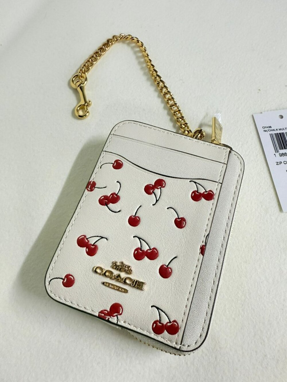 coach Zip Card Case With Cherry Print cfa38